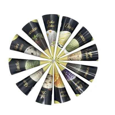 Kerucut Kertas Aluminium Foil 22 Derajat 65*167mm Untuk Jaringan Kafe & Restoran